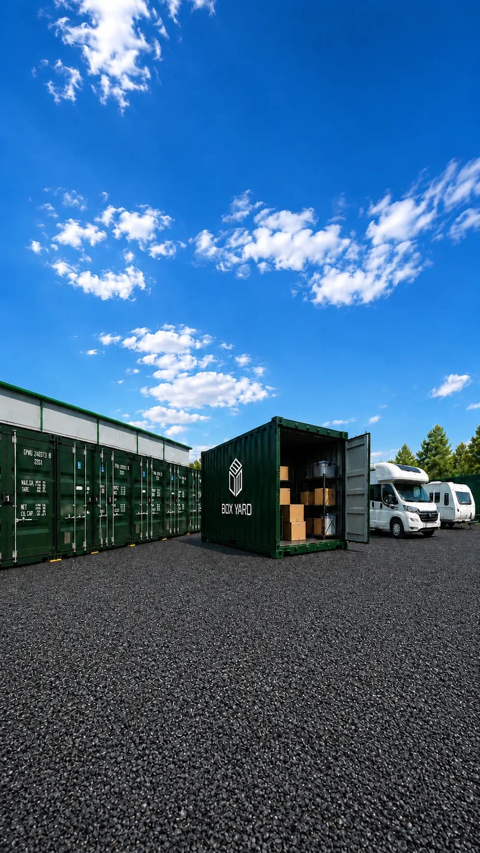 Secure container, vehicle and open yard self storage in Burgess Hill